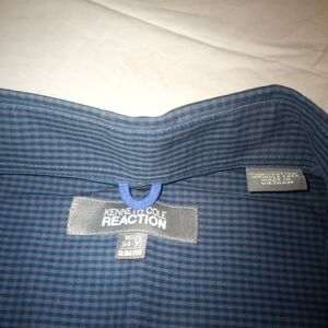 Kenneth Cole Reaction Navy Plaid Shirt